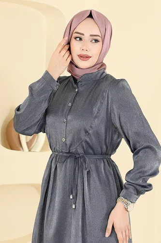 moda selvim Bağcıklı Parlak Bürümcük Takım 0352ERK1158 Laci - Thumbnail