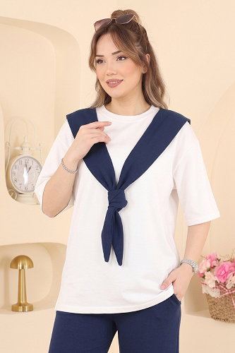 moda selvim Bağlama Detaylı 2 li Takım 2806AYD574 Laci - Thumbnail