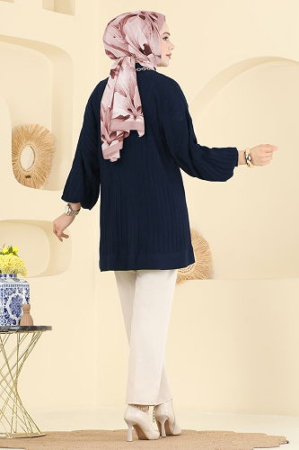 moda selvim Balon Kol Triko Tunik 2199UZ662 Laci - Thumbnail