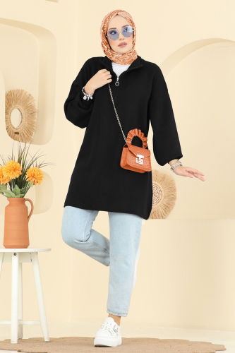 A.Y.D. - Balon Kol Triko Tunik 2753AYD574 Siyah