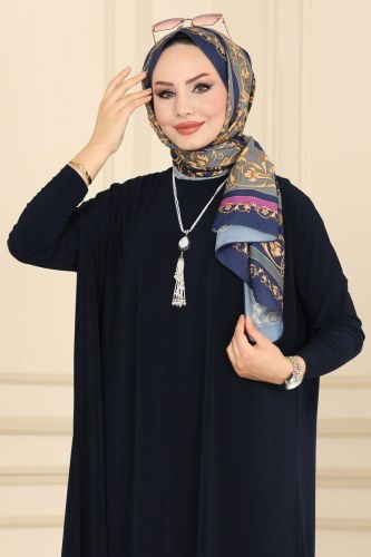 moda selvim Basic Sandy Tesettür Tunik 1735-1AF356 Laci - Thumbnail