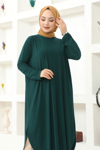 moda selvim Basic Sandy Tunic MSL2002 Emerald - Thumbnail