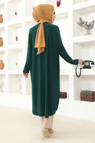 moda selvim Basic Sandy Tunic MSL2002 Emerald - Thumbnail