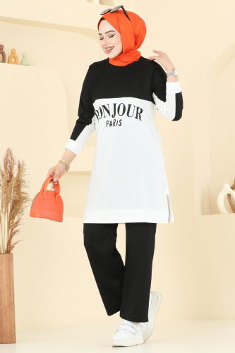 U.Z. - Baskı Detaylı İki İp Takım 6039UZ662 Siyah