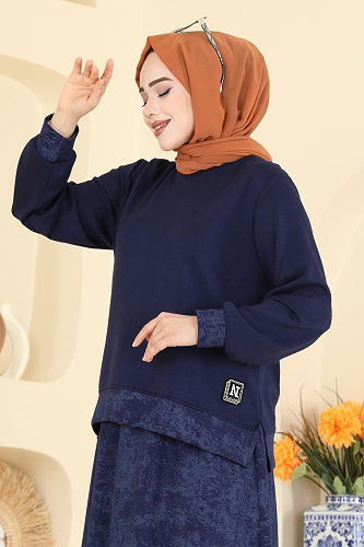 moda selvim Baskı Detaylı Modal Takım 2602TPK1167 Laci - Thumbnail