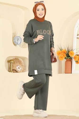 A.Y.D. - Baskı Detaylı Modal Takım 2779AYD574 Haki