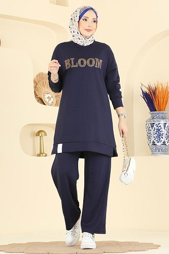 moda selvim Baskı Detaylı Modal Takım 2779AYD574 Laci - Thumbnail