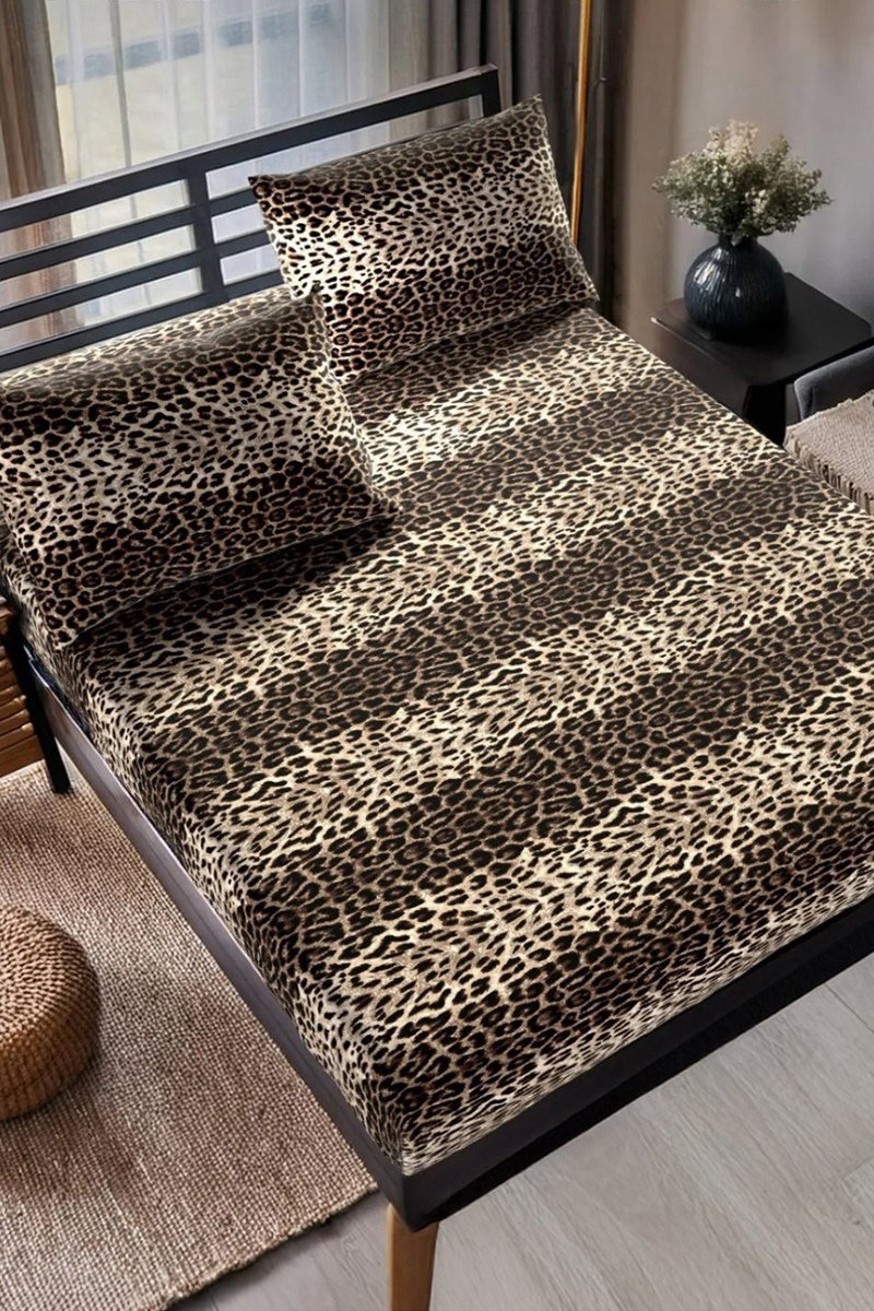 Battal Boy Çift Kişilik Çarşaf Takımı 1012HB1195 Desen2 Leopar