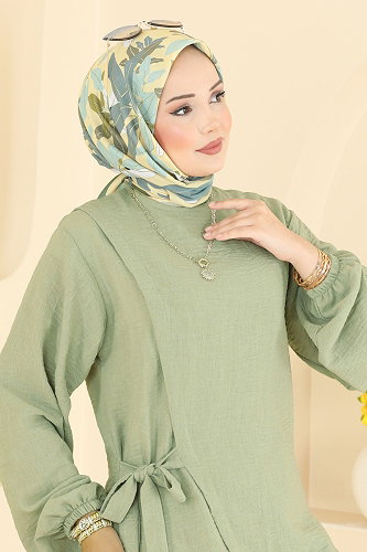 moda selvim Belden Bağlamalı 2 li Takım 0365ERK1158 Çağla - Thumbnail