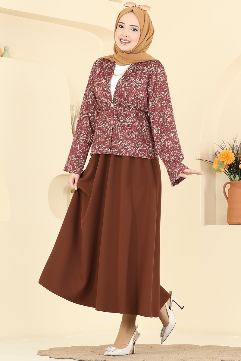 Belden Büzgülü 2 li Takım 8062TEG847 Kahve