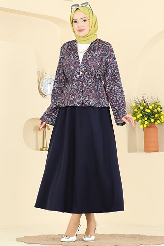 moda selvim Belden Büzgülü 2 li Takım 8062TEG847 Laci - Thumbnail