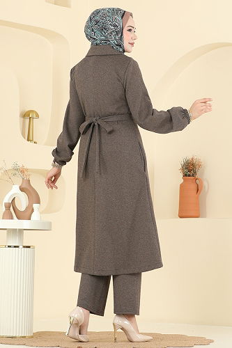 moda selvim Belden Kuşaklı Tivit Takım 2747SL432 Vizyon - Thumbnail