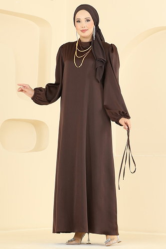 moda selvim Beli Bağcık Detaylı Abiye 3012ARL1089 Kahve - Thumbnail