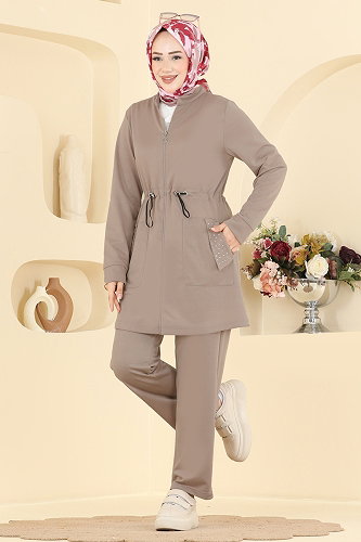 moda selvim Beli Bağcık Detaylı Kombin PL9239 Vizyon - Thumbnail