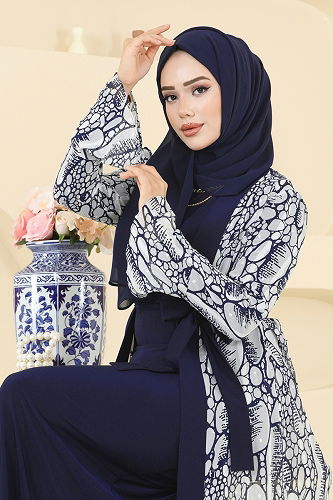 moda selvim Beli Bağcık Detaylı Şifon Takım 2821ELC1143 Laci - Thumbnail