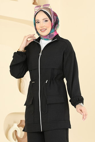 moda selvim Beli Bağcıklı 2 li Takım 4471BRZ597 Siyah - Thumbnail