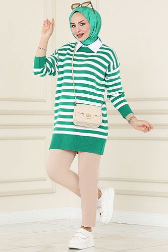 moda selvim Beli Bağcıklı Dabıl Pantolon 250MP806 Bej - Thumbnail