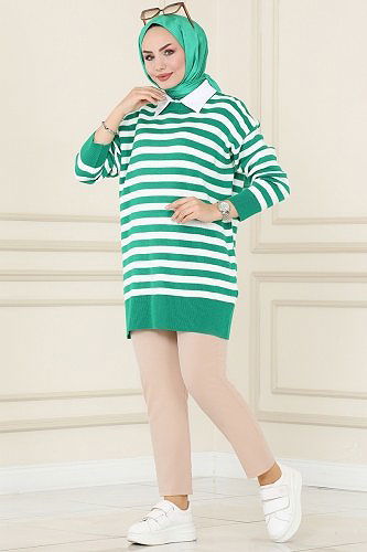 moda selvim Beli Bağcıklı Dabıl Pantolon 250MP806 Bej - Thumbnail