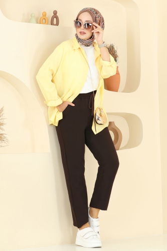 A.B. - Beli Bağcıklı Dabıl Pantolon 8109AB368 Koyu Kahve