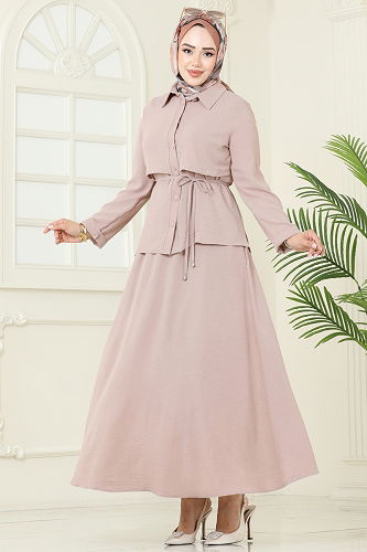 moda selvim Beli Bağcıklı Etekli Takım 2703SL432 Vizyon - Thumbnail