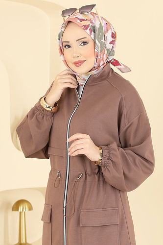 moda selvim Beli Bağcıklı Modal Takım 4459BRZ597 Pudra Vizyon - Thumbnail