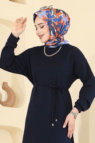 moda selvim Beli Bağcıklı Spor Elbise 7053TEG847 Laci - Thumbnail