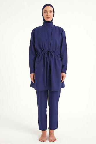 moda selvim Beli Bağcıklı Tam Kapalı Mayo 2502MRNK1139 Laci - Thumbnail