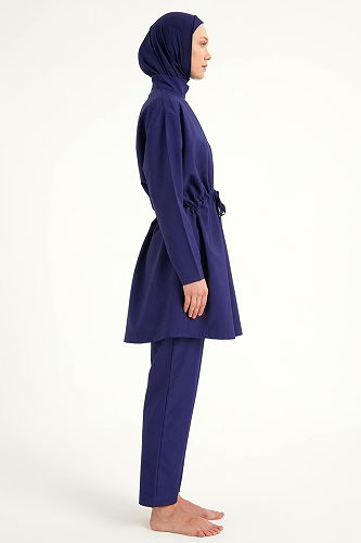 moda selvim Beli Bağcıklı Tam Kapalı Mayo 2502MRNK1139 Laci - Thumbnail