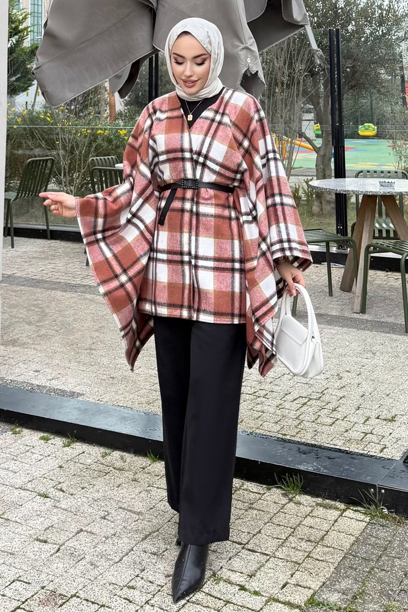 Beli Kemerli Ekose Panço 4701ALGK1170 Gül Kurusu