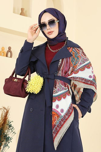 moda selvim Beli Kuşaklı Cepli Trençkot 6248BSK463 Laci - Thumbnail