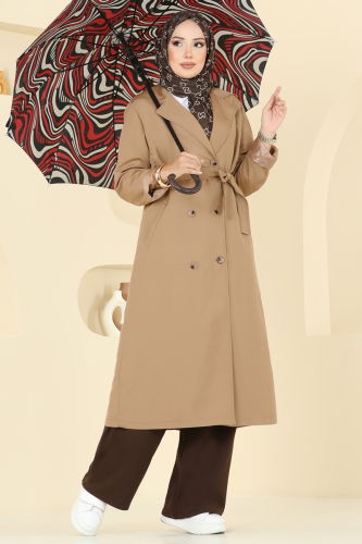 M.S.A. - Beli Kuşaklı Trençkot 2516MSA980 Camel
