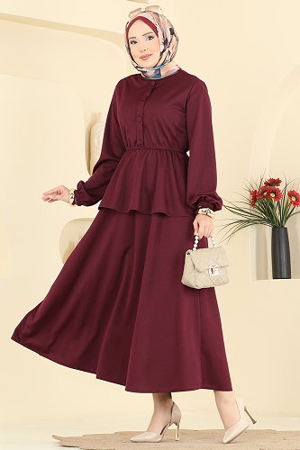 moda selvim Beli Lastikli 2 İi Takım 2899SLK540 Bordo - Thumbnail