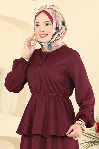 moda selvim Beli Lastikli 2 İi Takım 2899SLK540 Bordo - Thumbnail