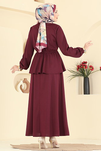 moda selvim Beli Lastikli 2 İi Takım 2899SLK540 Bordo - Thumbnail