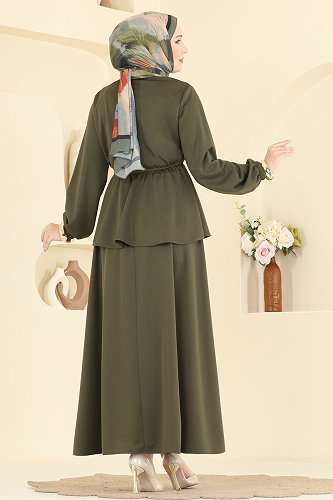 moda selvim Beli Lastikli 2 İi Takım 2899SLK540 Haki - Thumbnail