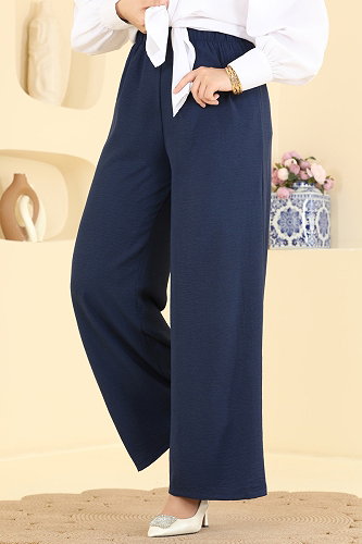 moda selvim Beli Lastikli Aerobin Pantolon 3888BLU797 Laci - Thumbnail