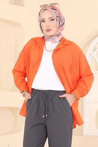 moda selvim Beli Lastikli Dabıl Pantolon 0884ART1138 Antrasit - Thumbnail