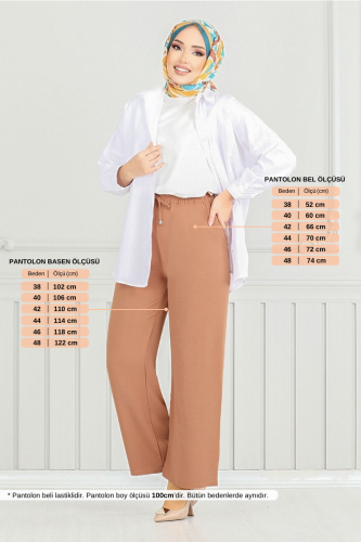 MRV M.R. - Beli Lastikli Pantolon 0006MR1077-M Latte