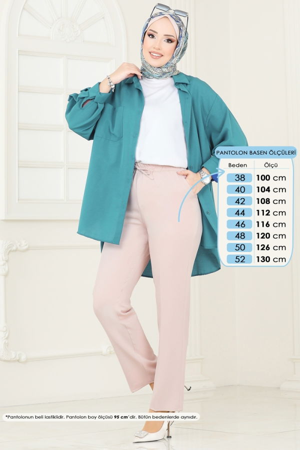 Modaselvim Pantolon Beli Lastikli Pantolon 6626YG95 Vizyon