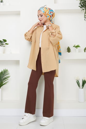 MRV E.T.T. - Beli Lastikli Pantolon ETT10072-M Kahve