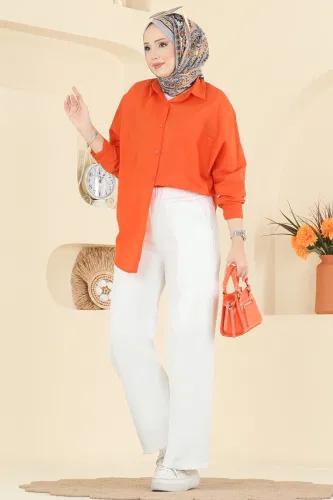 T.E.G. - Beli Lastikli Scuba Pantolon 7092TEG847 Ekru