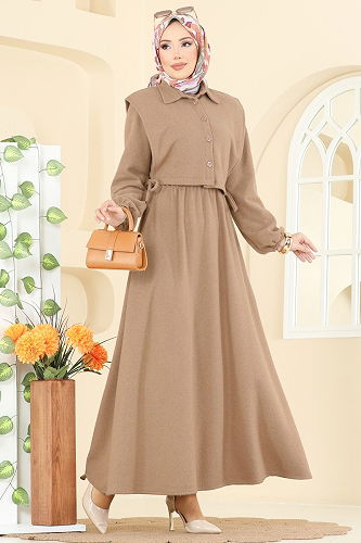 moda selvim Beli Lastikli Yelekli Takım 3066KTR750 Vizyon - Thumbnail