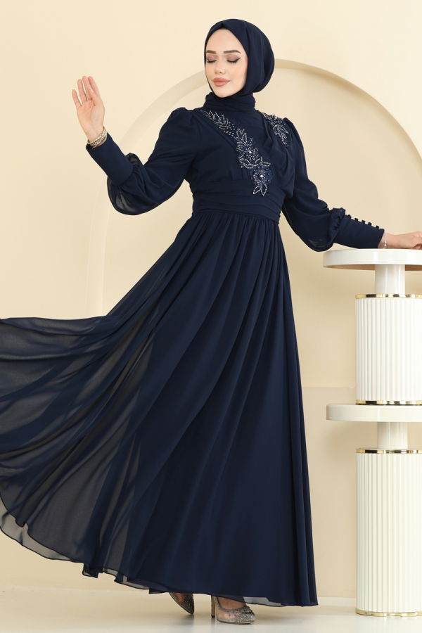 Modaselvim SEPETTE NET %20+%20 İNDİRİM Beli Pilise Detaylı Şifon Abiye 8084AB368 Laci