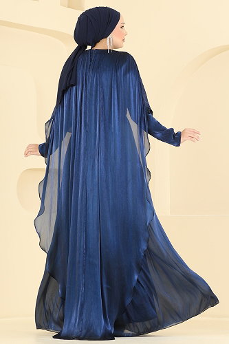 moda selvim Beli Taş Detaylı Abiye 5737DMNK1166 Laci - Thumbnail