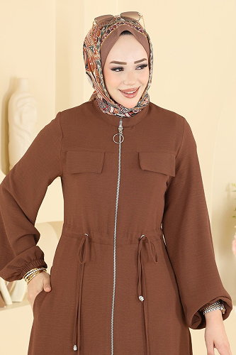 moda selvim Beli Tünel Detaylı 2 li Takım 2911SLK540 Kahve - Thumbnail