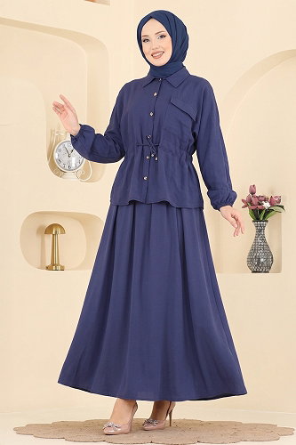 moda selvim Beli Tünelli 2 li Takım 114NZRK1200 Açık Laci - Thumbnail