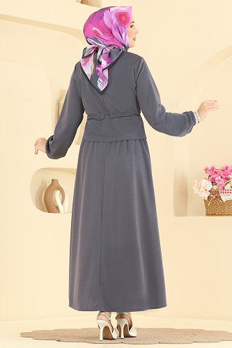 moda selvim Beli Tünelli 2 li Takım 2901SLK540 Antrasit - Thumbnail