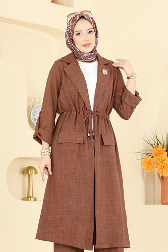 moda selvim Beli Tünelli 2 li Takım 5038MP806 Kahve - Thumbnail