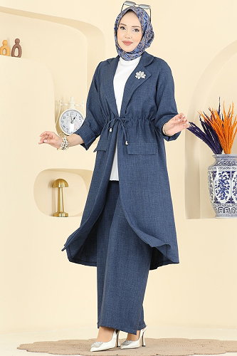 moda selvim Beli Tünelli 2 li Takım 5038MP806 Laci - Thumbnail