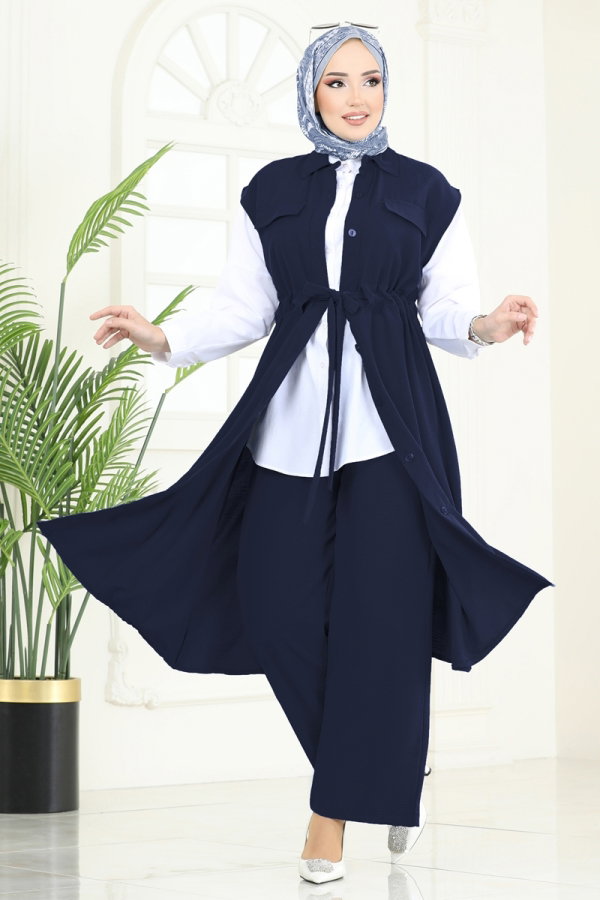 Modaselvim Kombin Beli Tünelli Aerobin Takım 3017BLU797 Laci
